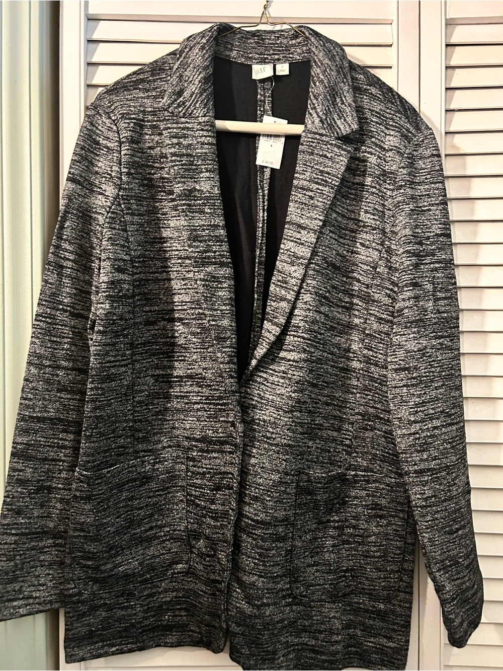 GAP Black & Gray Marled Women's Blazer Jacket